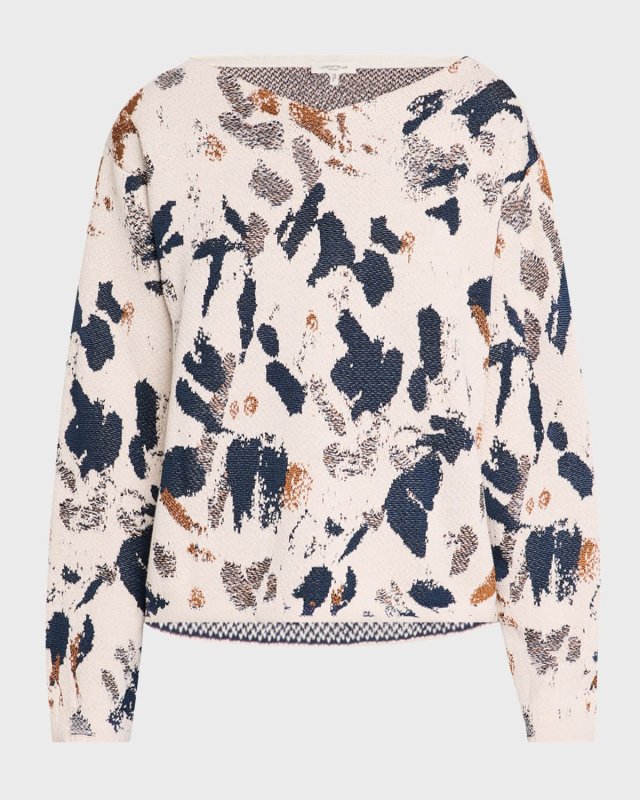 Paint Splatter Jacquard Knit Sweater
